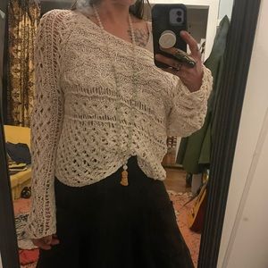 Free People Anthropologie oversize cold shoulder sweater small